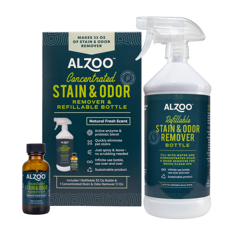 ALZOO "ALL NATURAL" Concentrated Enzyme-Based Stain & Odor Remover Kit