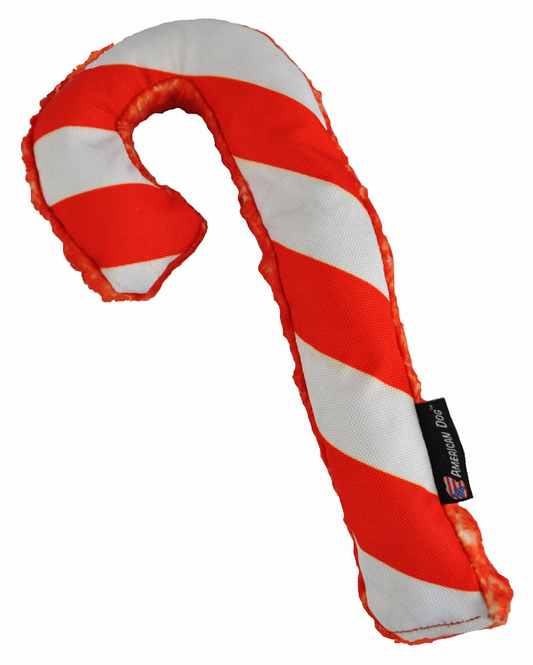 Candy Cane Dog Toy, Red & White