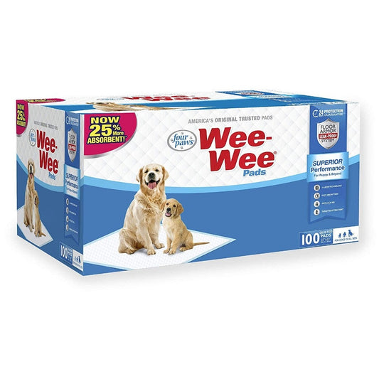 Four Paws Wee Wee Pads Floor Armor Leak-Proof System Dogs/Puppies, 100 ct