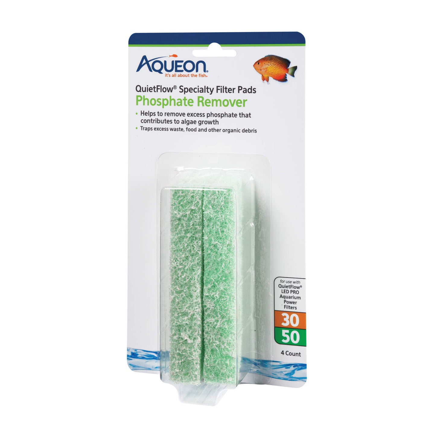 Aqueon Replacement Phosphate Remover Filter Pads Size 30/50 4 pack