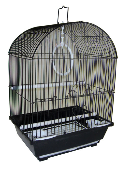 YML Round Top Style Parakeet Cage, 11x9x16, BLACK