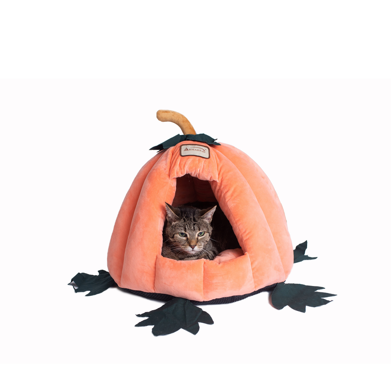 Armarkat Cat Bed C85CCS PumpkIn Shape, 20" L x 20" W x 16" H