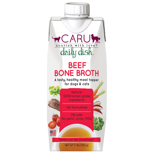 CARU Daily Dish Beef Bone Broth for Dogs & Cats, 12 lbs(Case of 12)