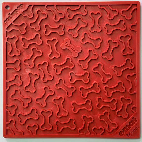 Bones Design eMat Enrichment Lick Mat, Red