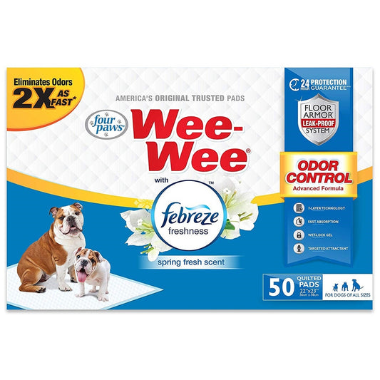 Four Paws Wee Wee Odor Control Pads with Fabreze Freshness 50 count