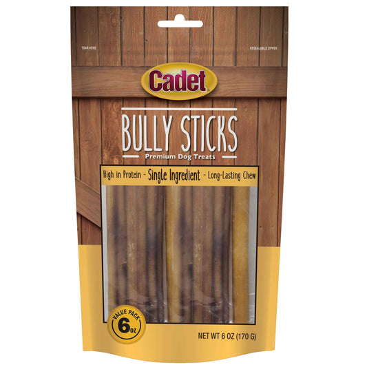 Cadet Bully Sticks Dog Treats 6 ounces Small