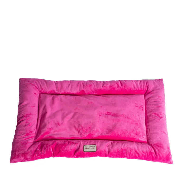 Armarkat Pet Bed Mat, Dog Crate Soft Pad W Poly Fill Cushion, Vibrant Pink